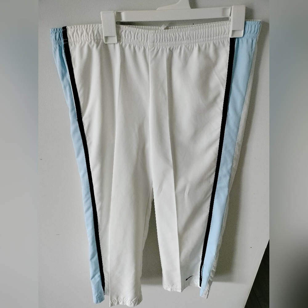Nike Women's White and Light Blue Track Pants